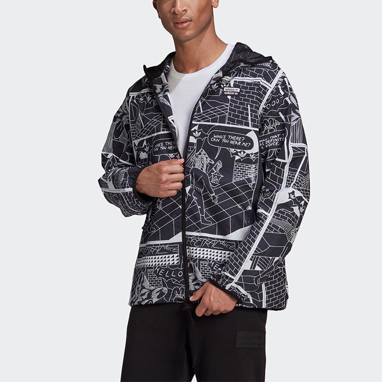 adidas originals R.Y.V. Graphic Windbreaker For Men Black GN3333 - 5