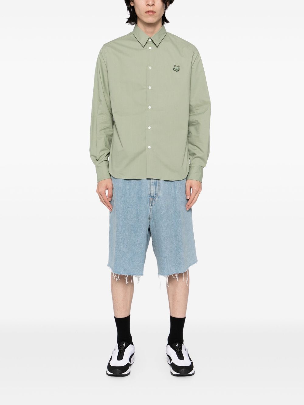 Tonal Fox head patch shirt - 2