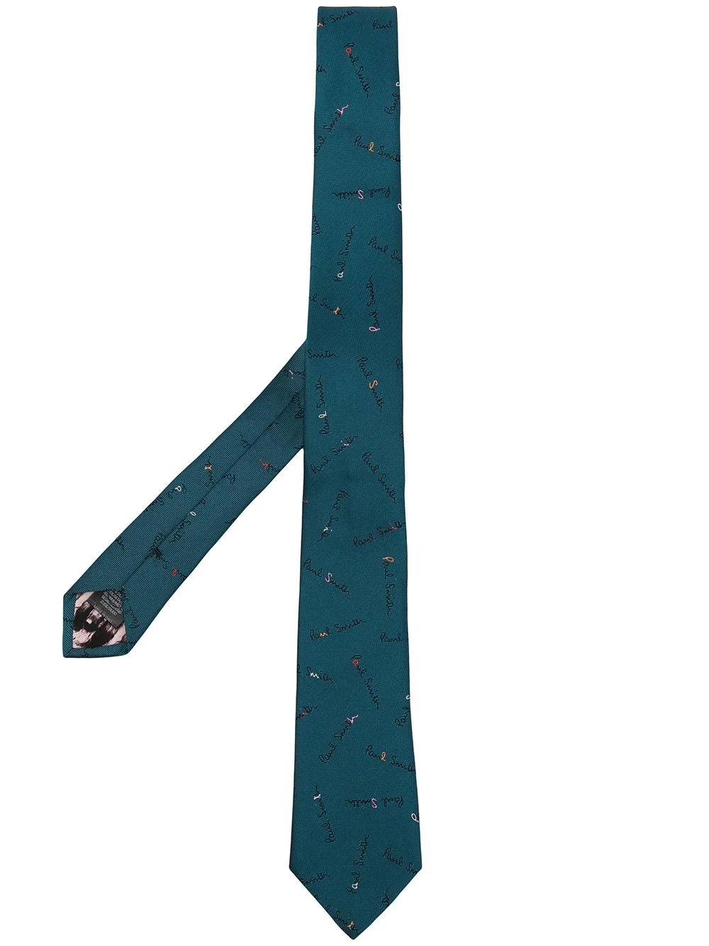 logo-print silk tie - 1