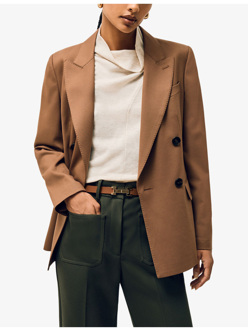 REISS Hayley hinged-buckle leather belt outlook