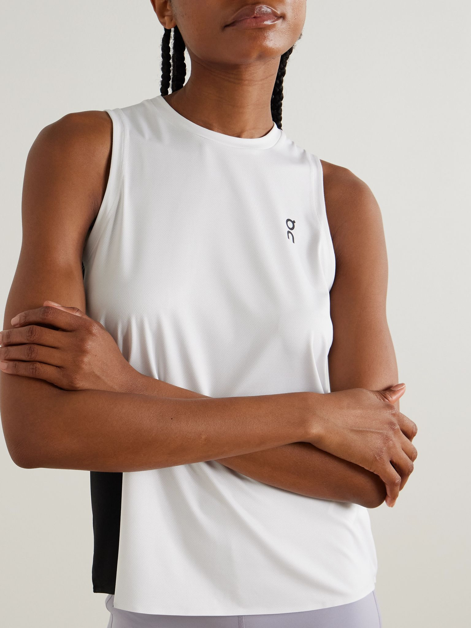 Court printed stretch recycled tank White - 3