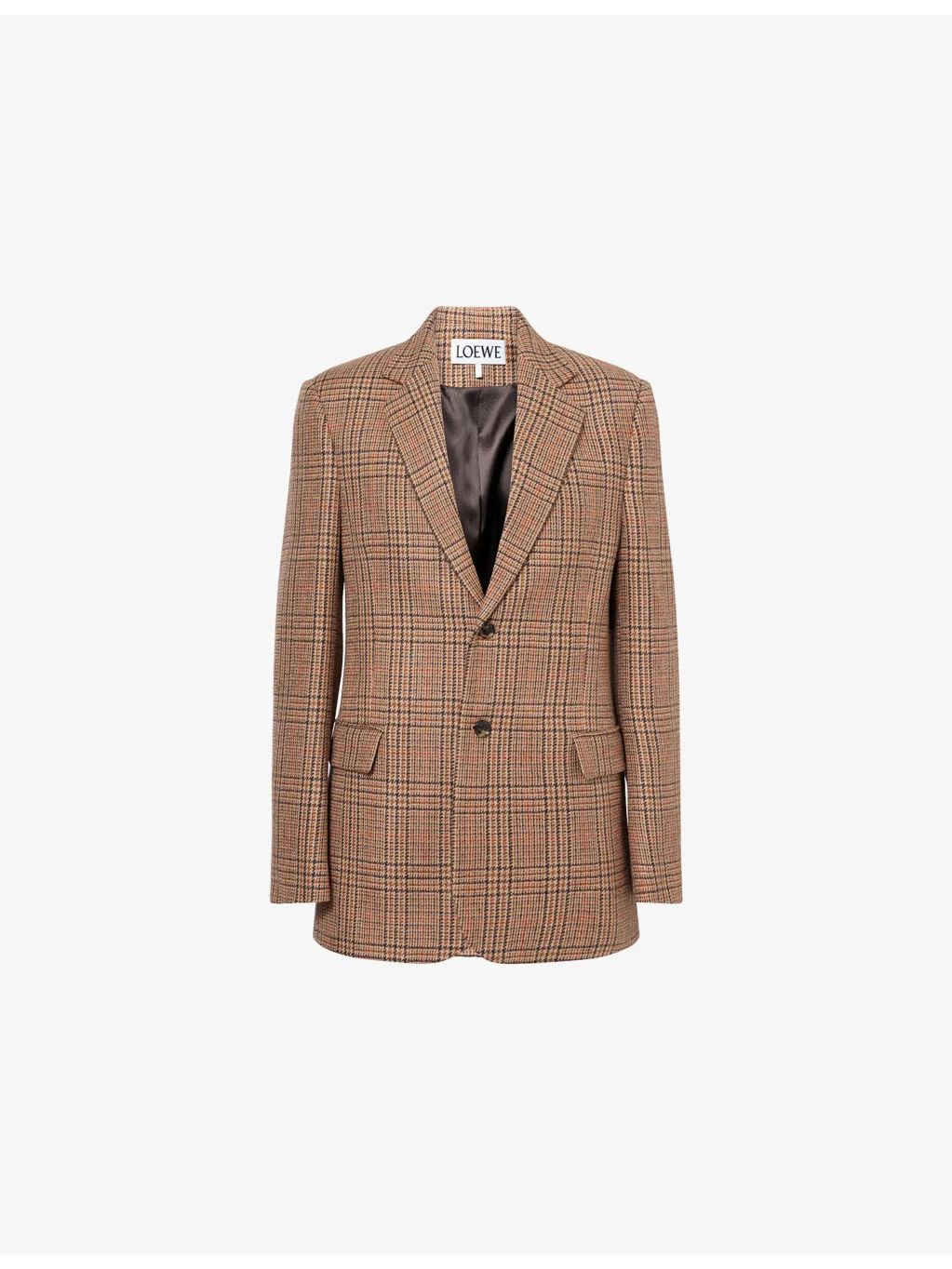 Checked Notched-Collar Wool Jacket - 1