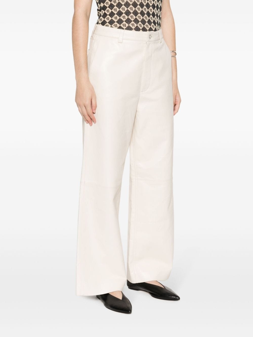 Vidia straight-leg leather trousers - 3