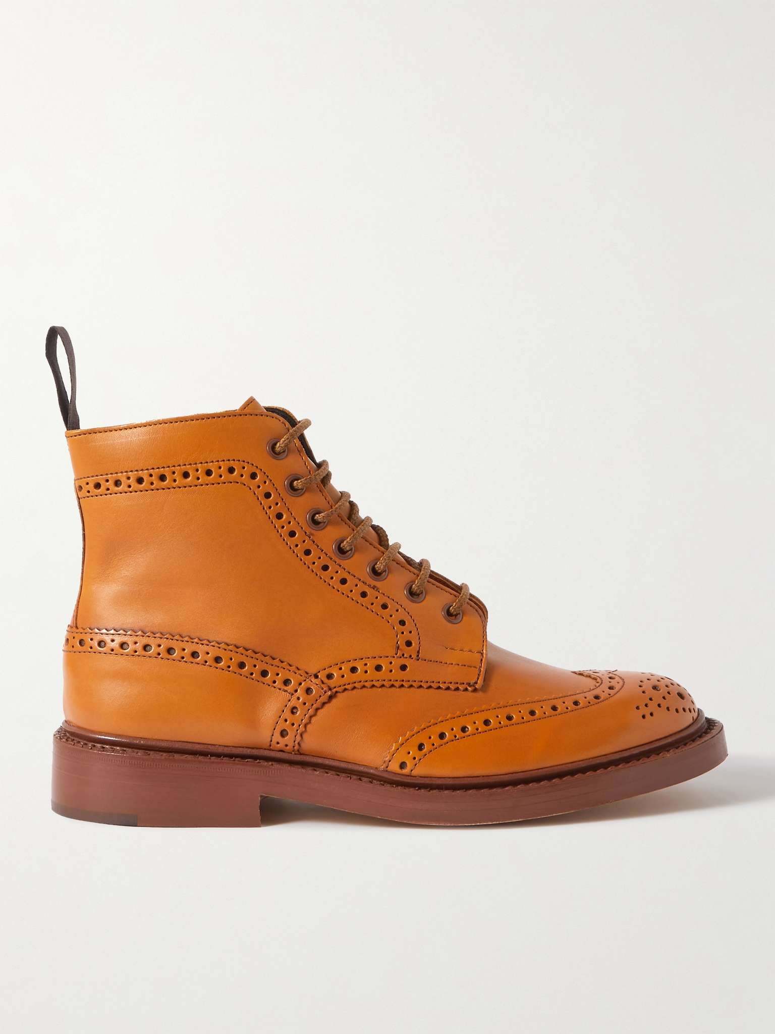 Stow Leather Brogue Boots - 1