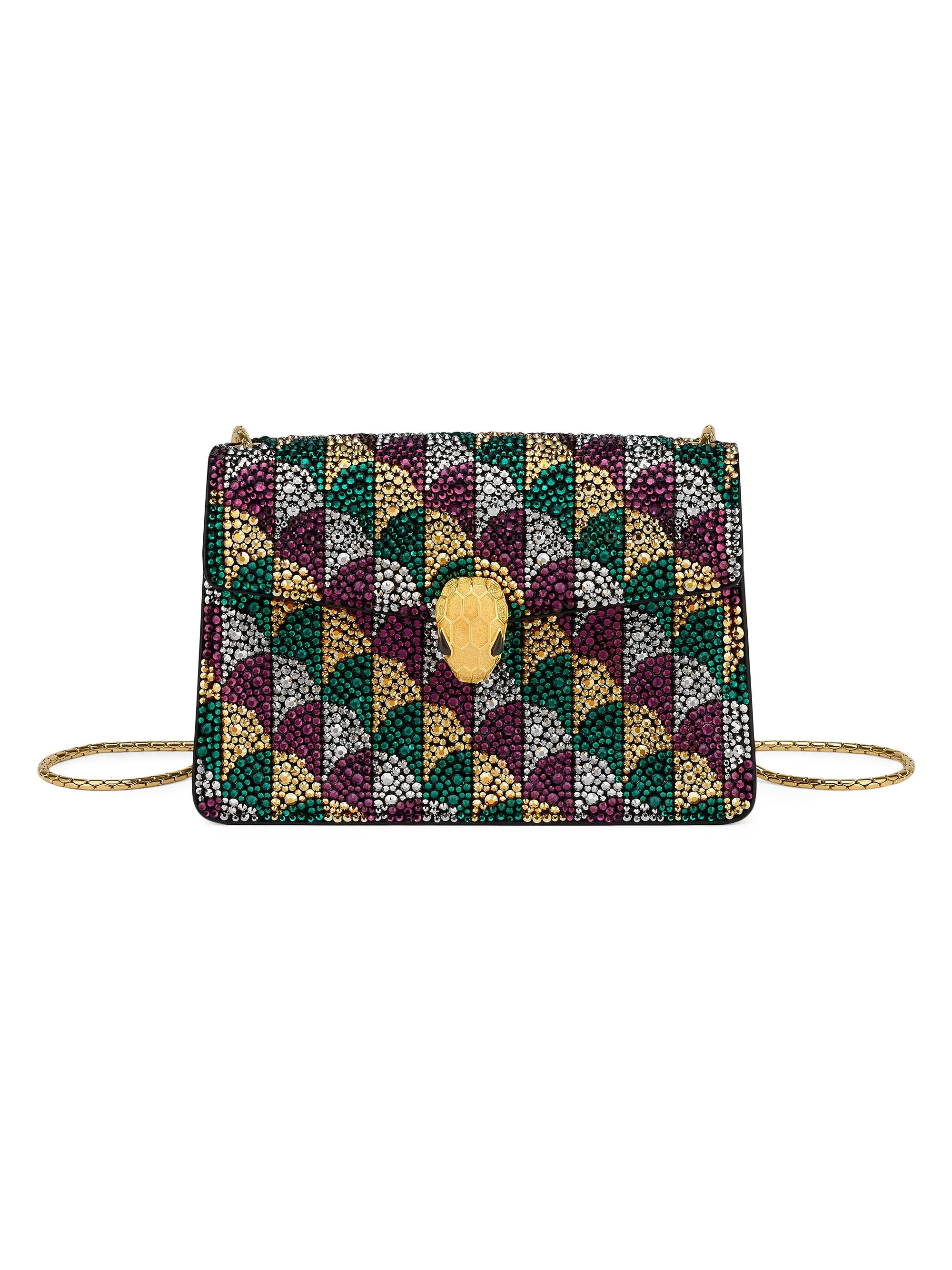 Women's Serpenti Mini Suede Shoulder Bag - Caracalla Multi - 1