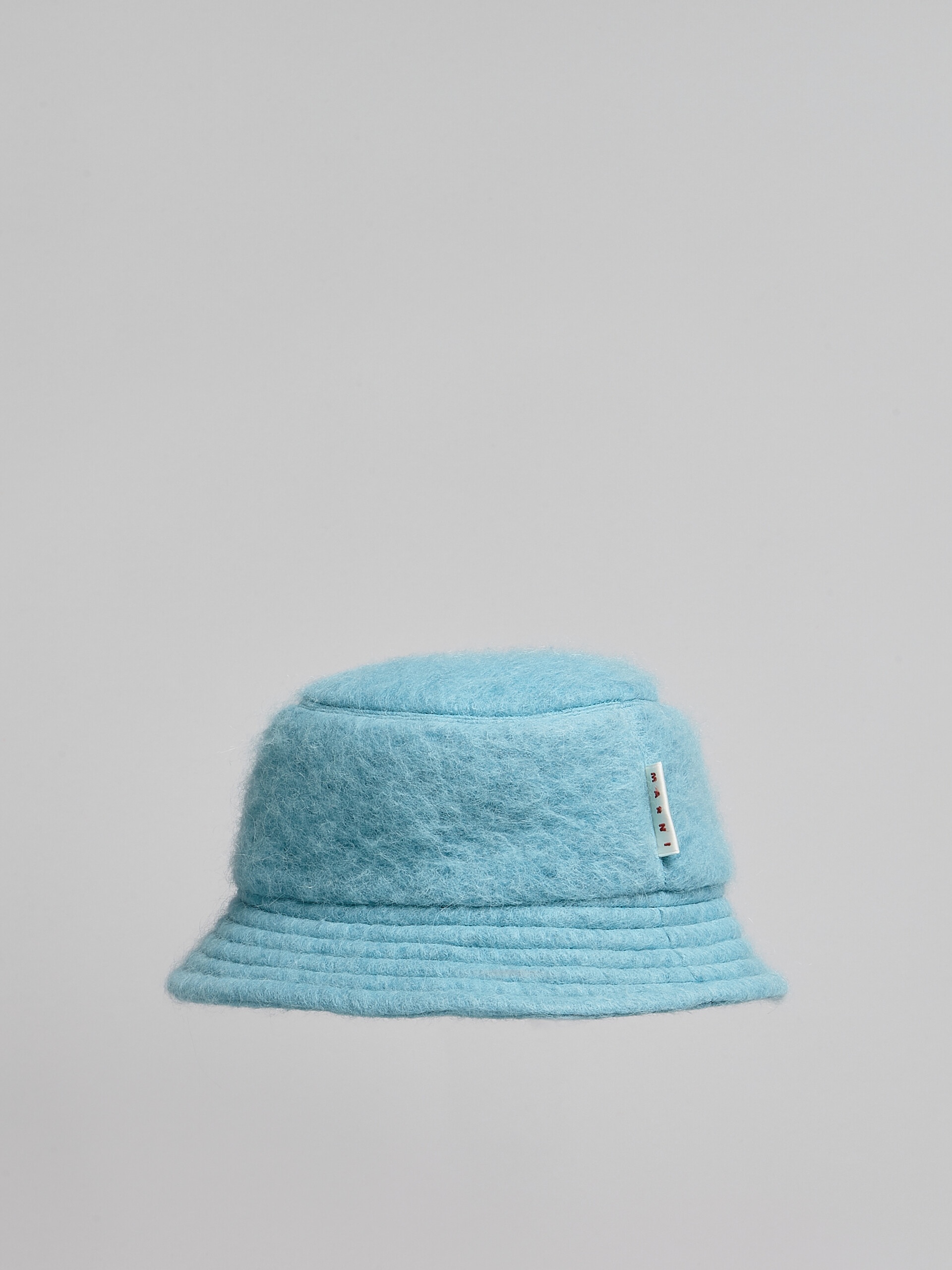 SKY BLUE BRUSHED WOOL BLEND BUCKET HAT - 3