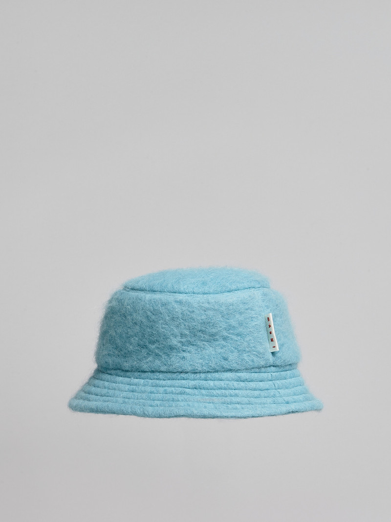 SKY BLUE BRUSHED WOOL BLEND BUCKET HAT 3