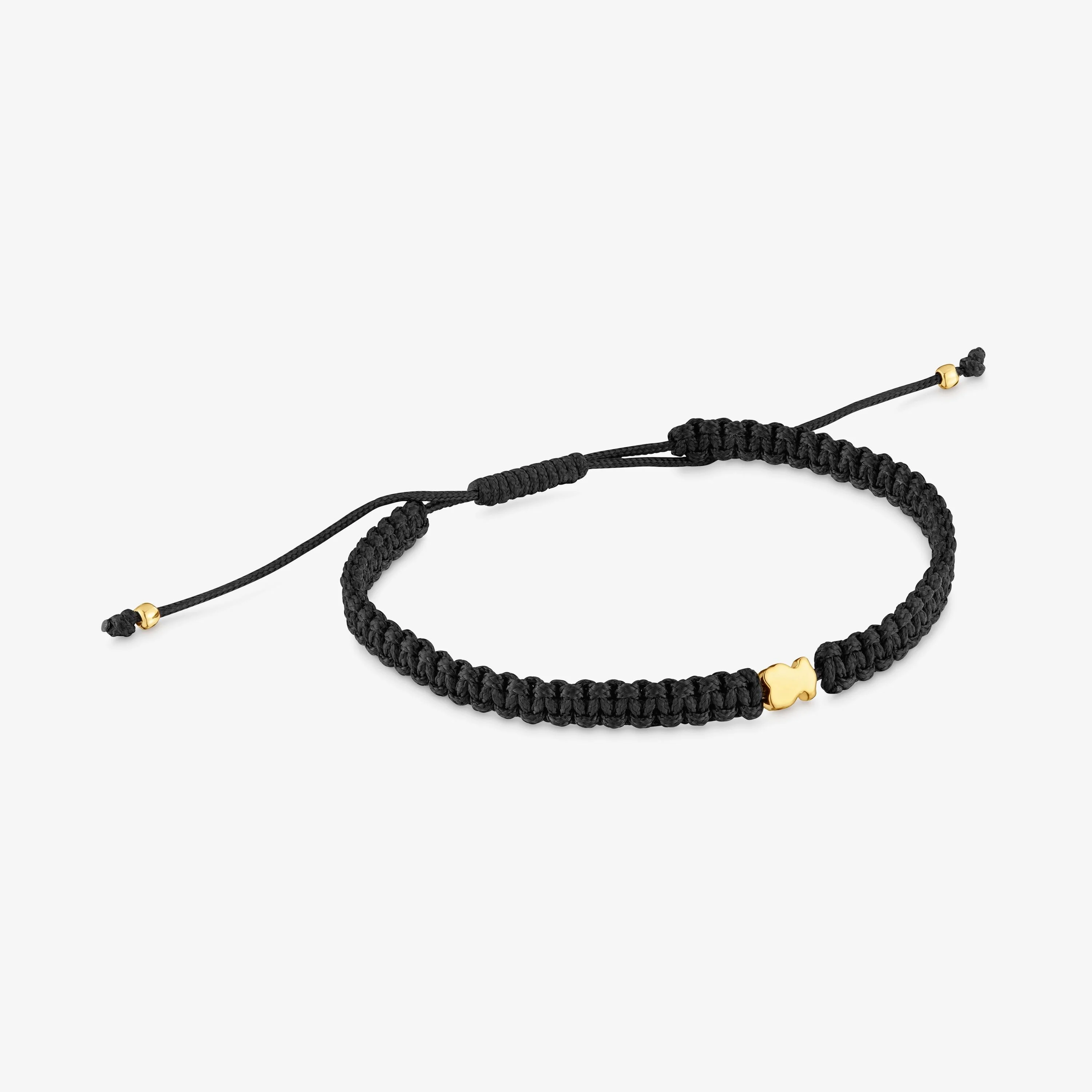 Bear Bracelet with 18K gold vermeil and black nylon TOUS Motifs - 1