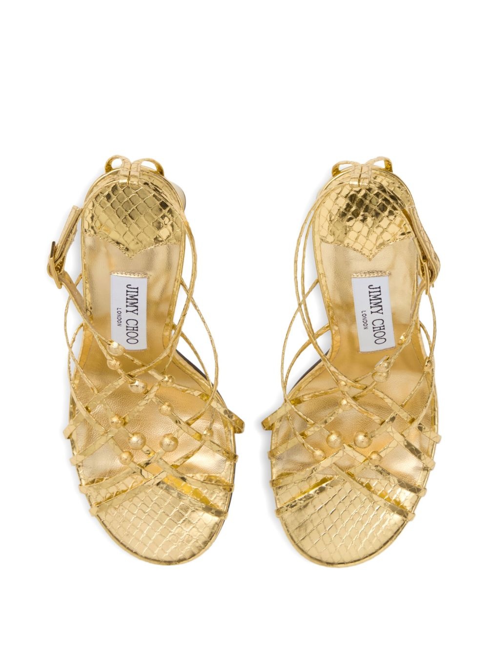 90mm leather heeled sandals - 3