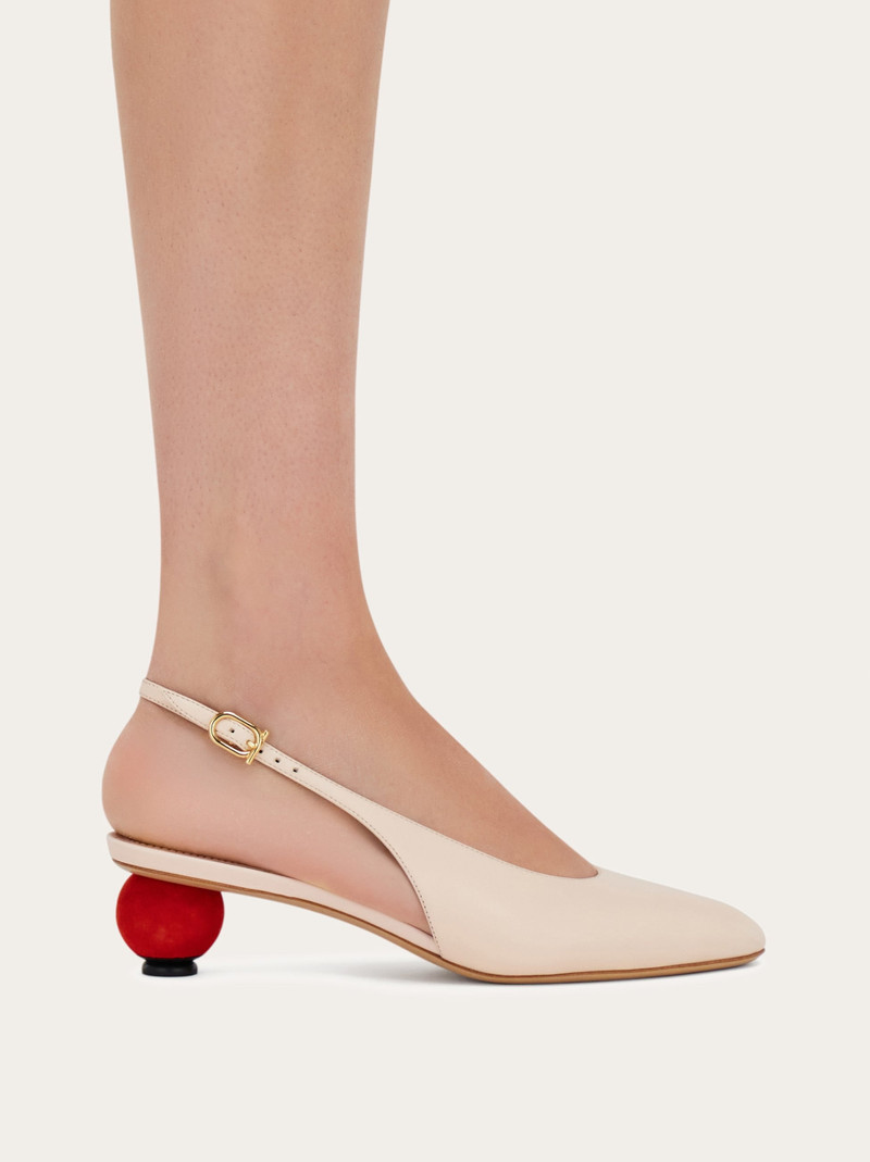FERRAGAMO Spherical heel slingback pump outlook