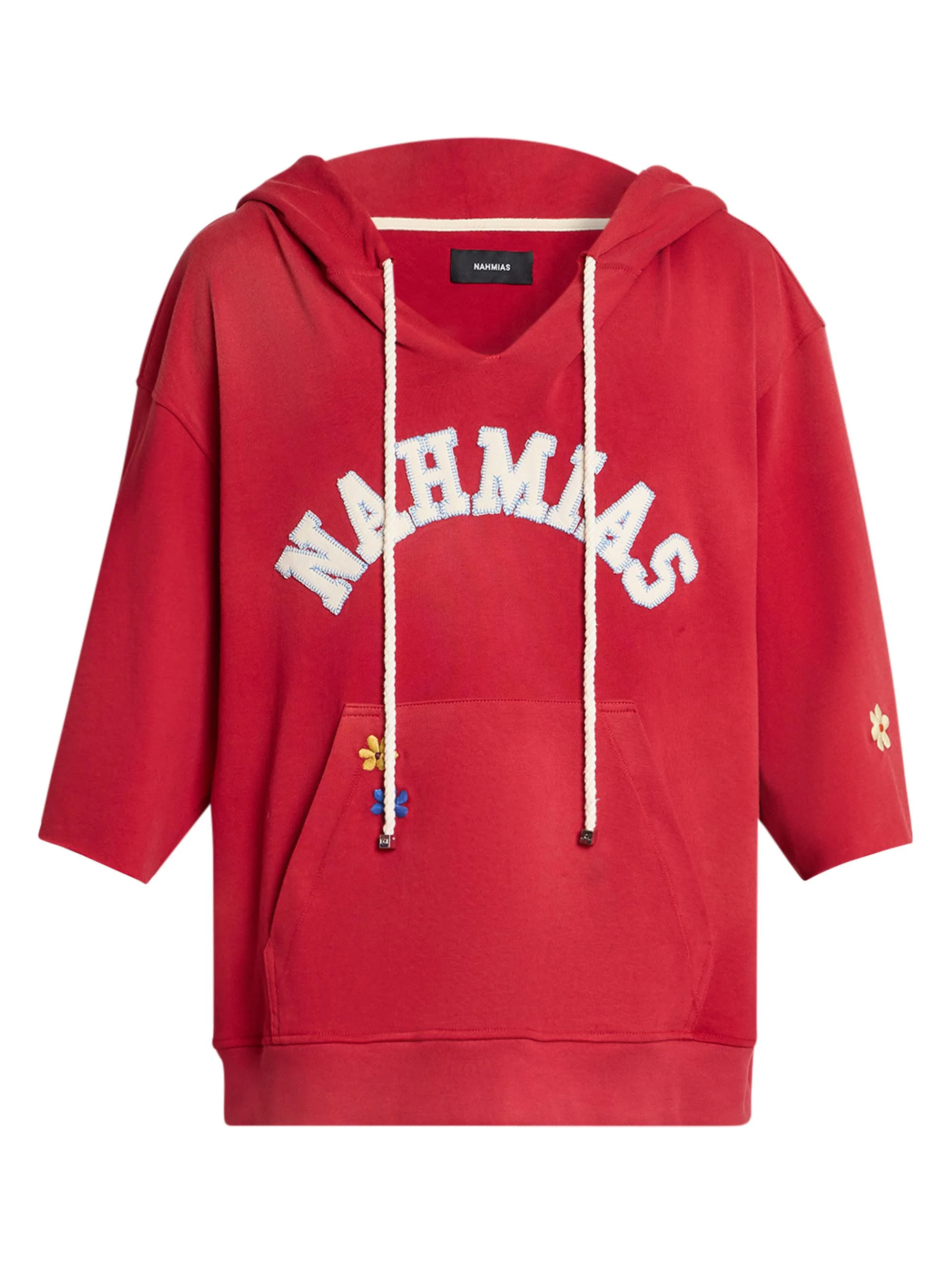 Men's Daydreaming Cotton Cut-Off Hoodie - Ruby - 1