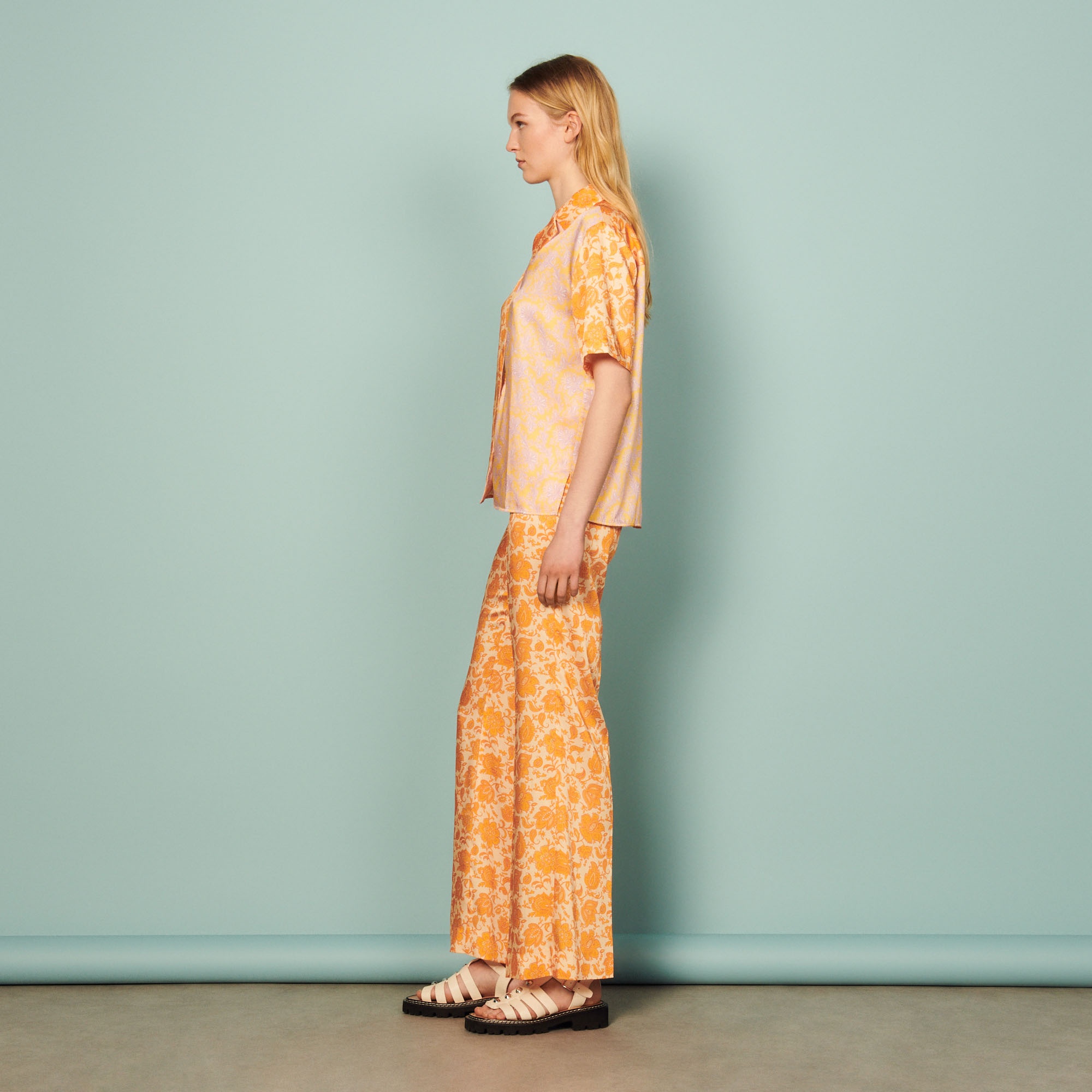Floaty shirt with Folk Flower print - 4