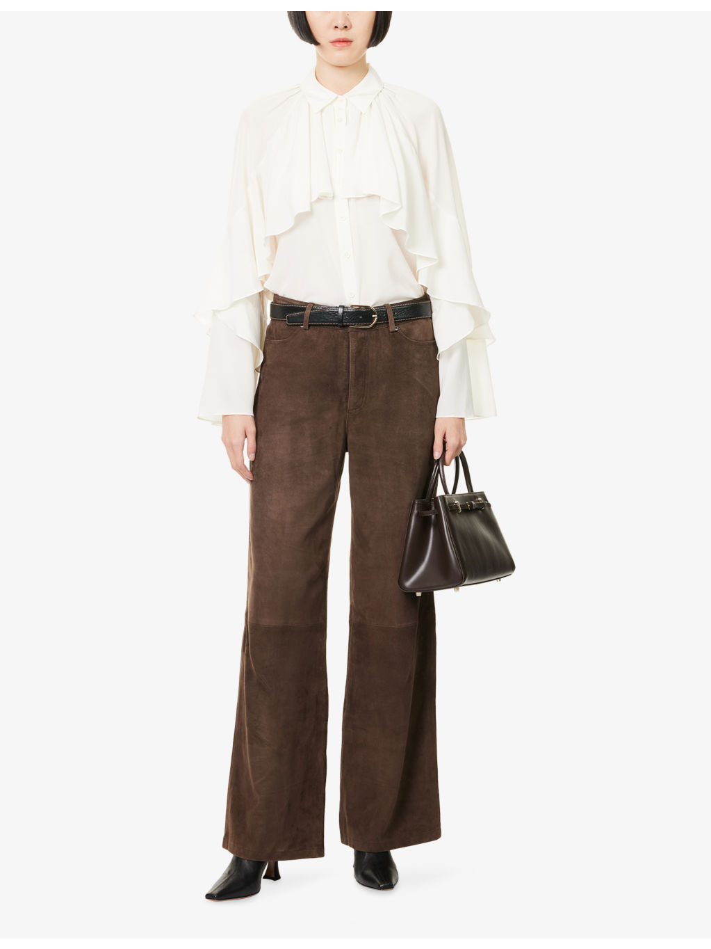 Demaris Ruffled Stretch-Silk Blouse - 2