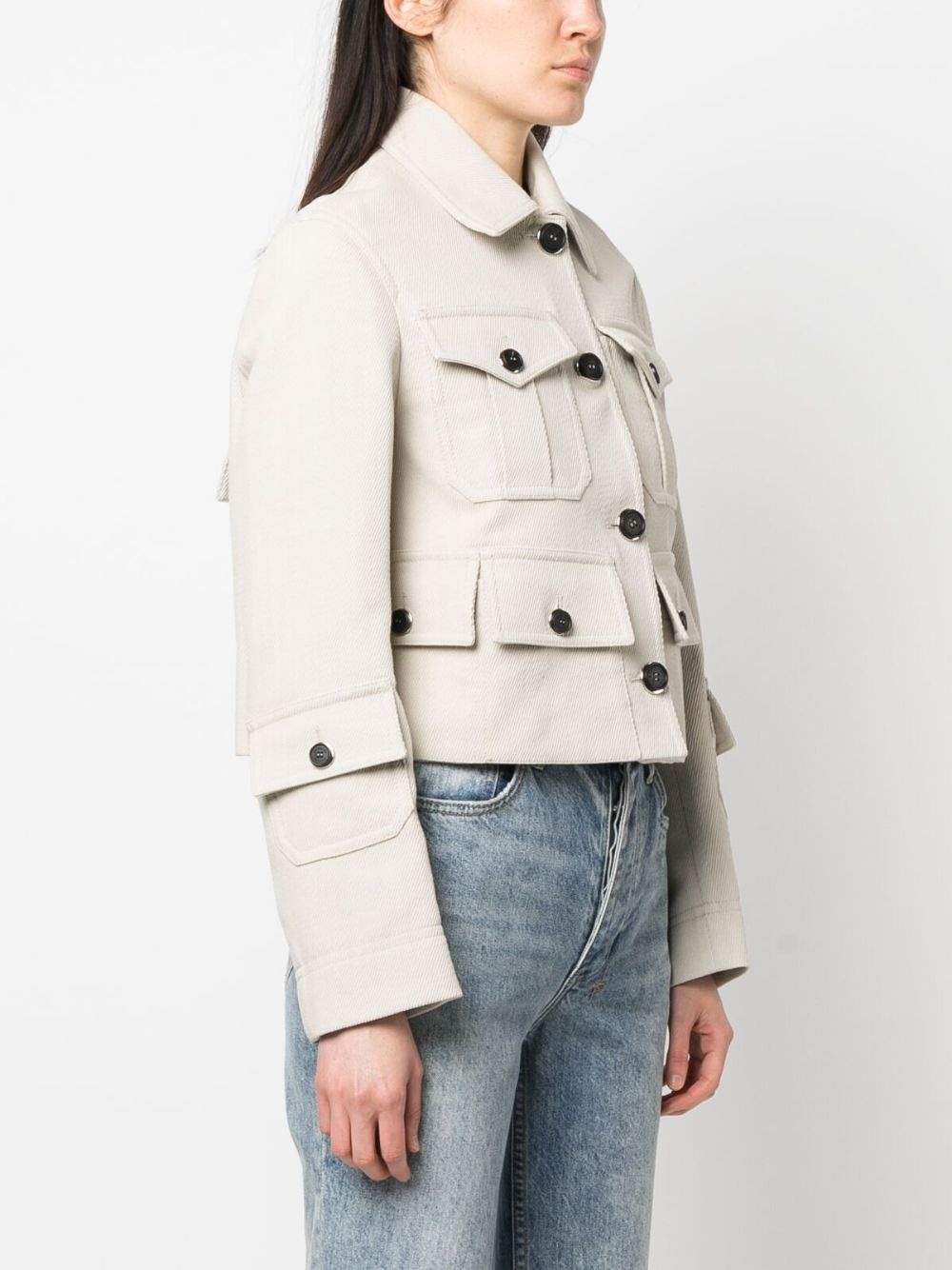 multi-pocket cropped jacket - 3