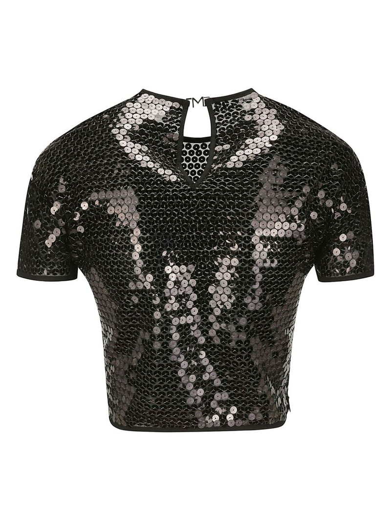 MUGLER short-sleeved sequinned blouse outlook