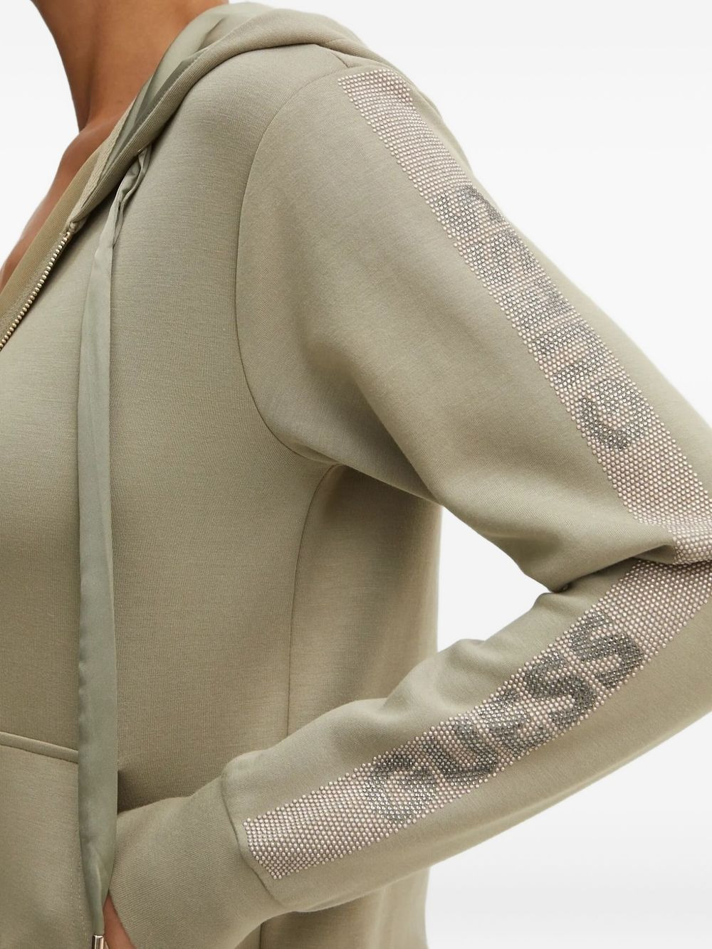 rhinestone-embellished zip-up hoodie - 4