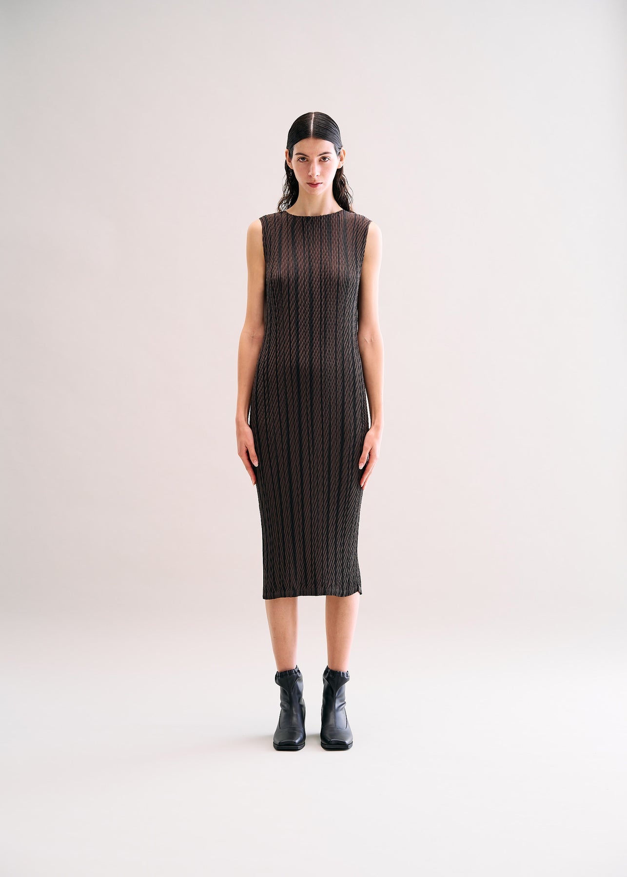 ROPE STRIPE PLEATS DRESS - 2
