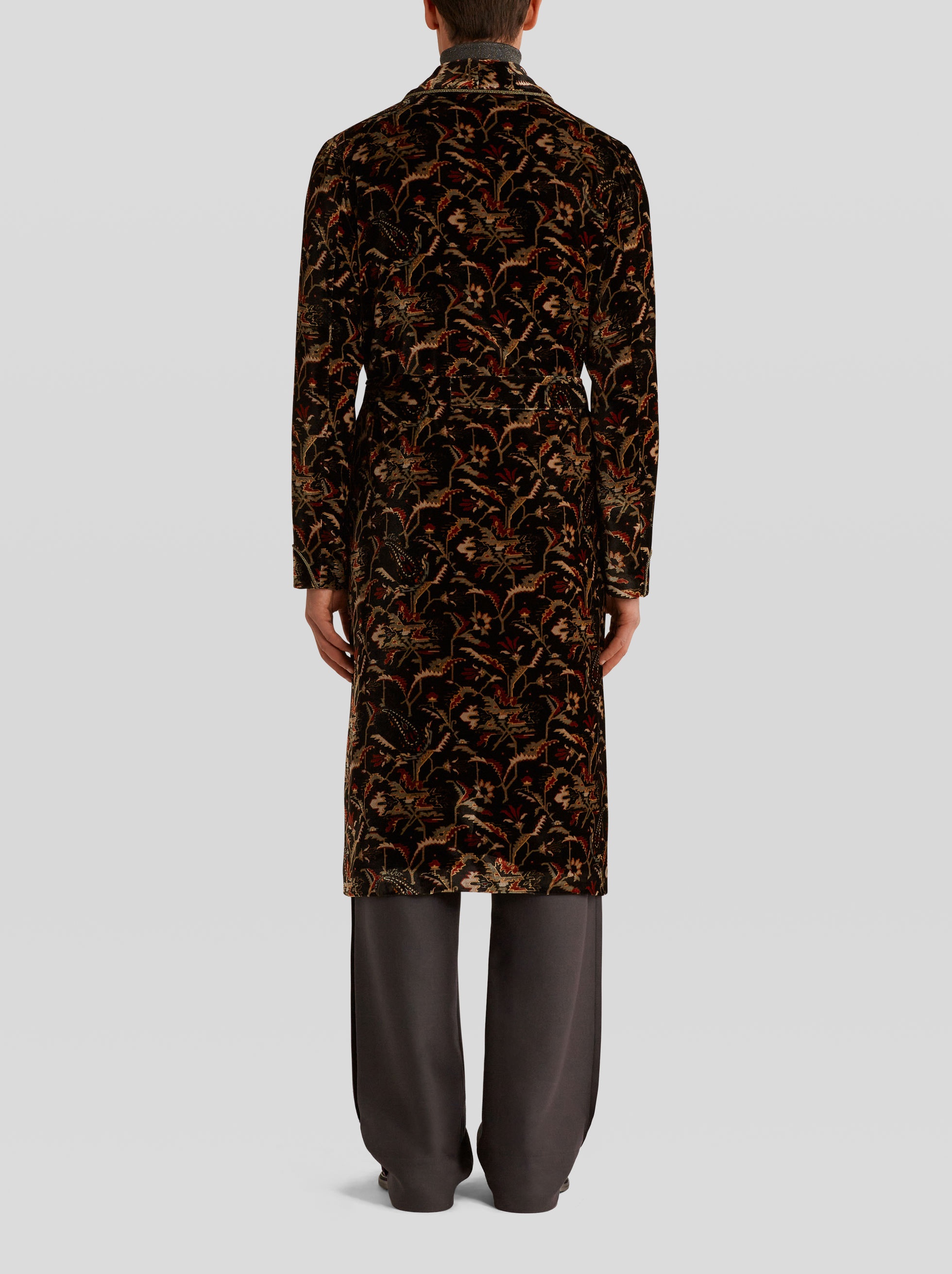 FLORAL PATTERN ROBE COAT - 4