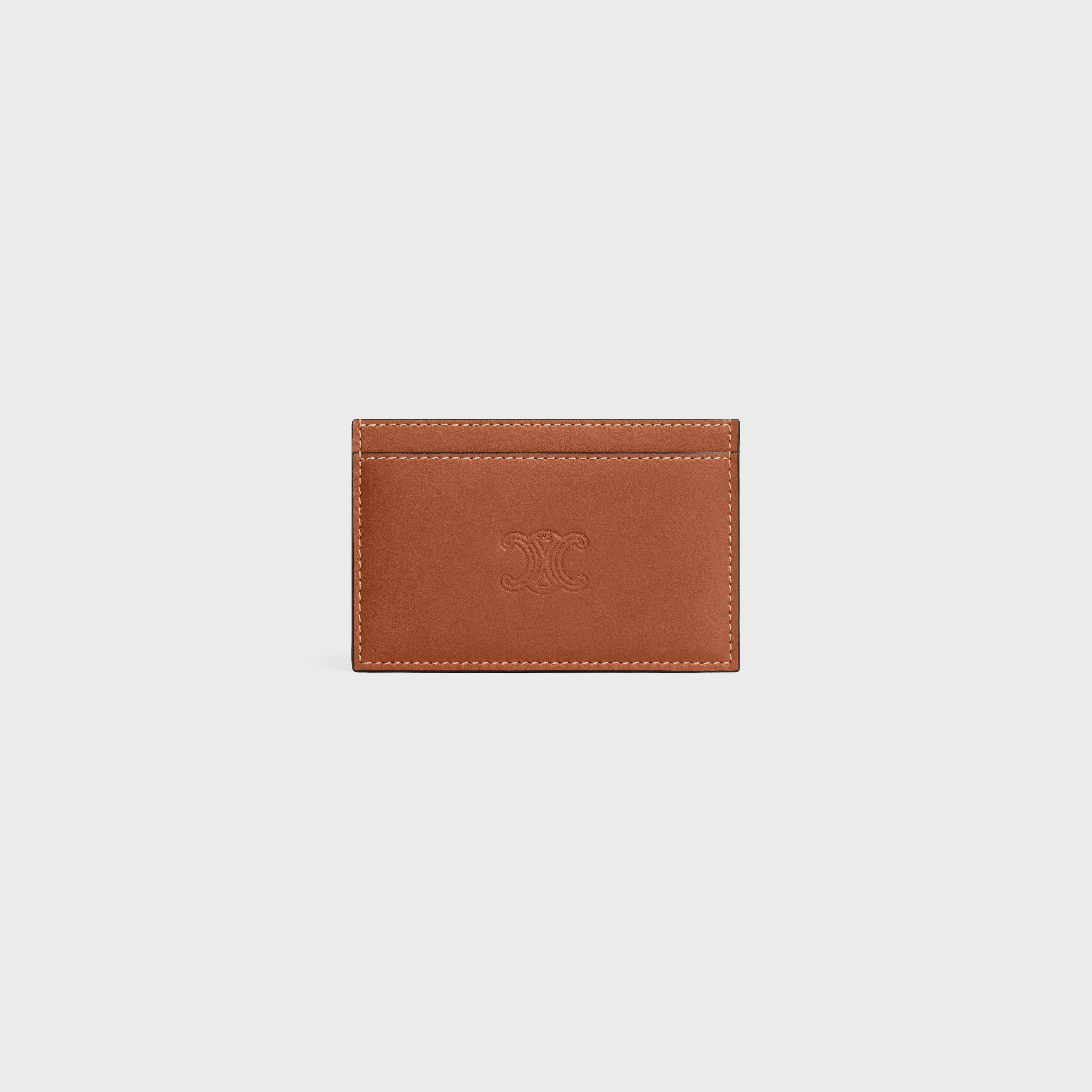 Card holder in Natural calfskin with triomphe embossed - 1
