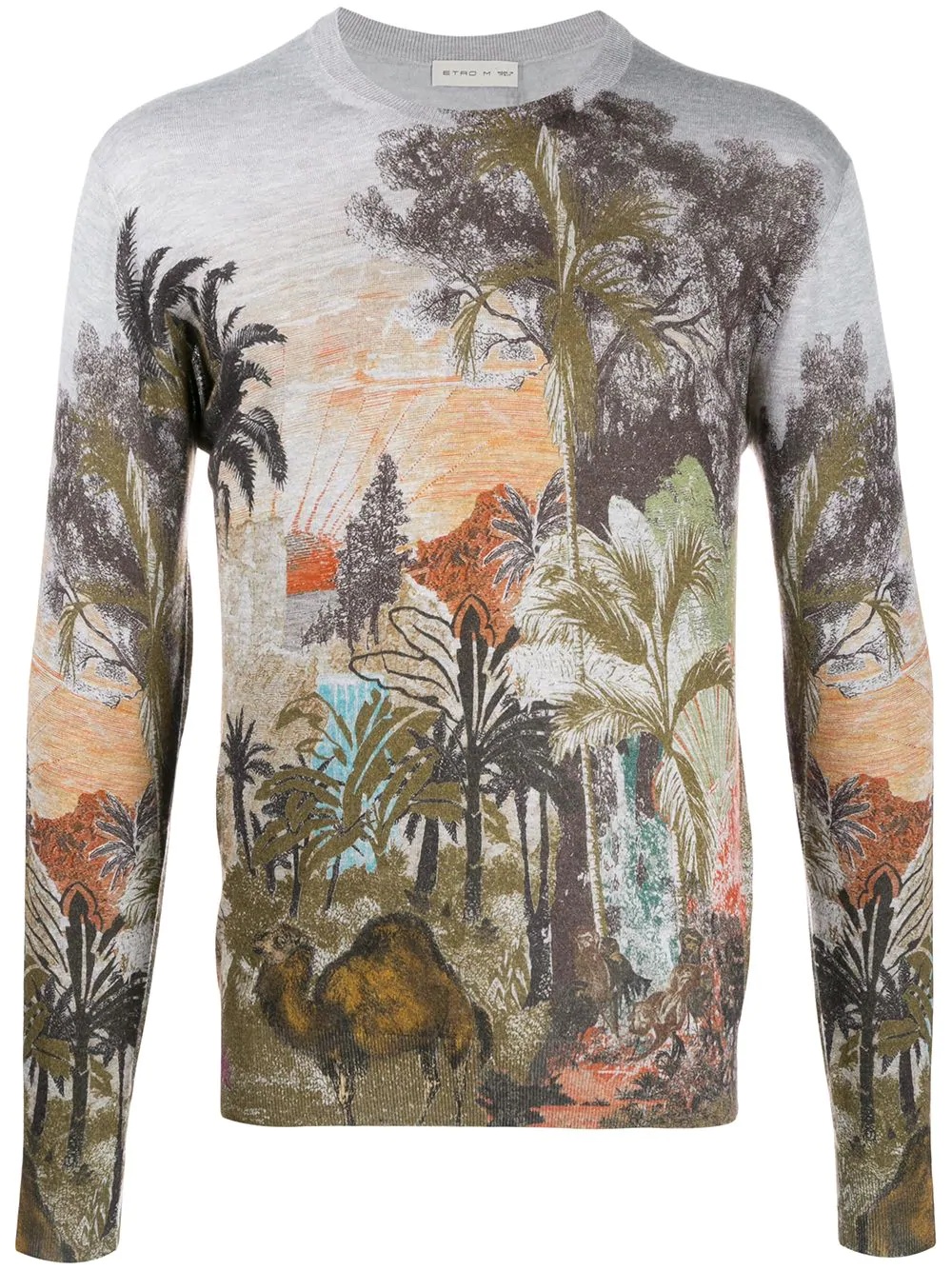 foliage-print jumper - 1