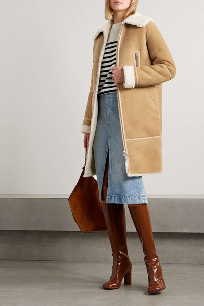 Yves Salomon Leather-trimmed shearling coat outlook