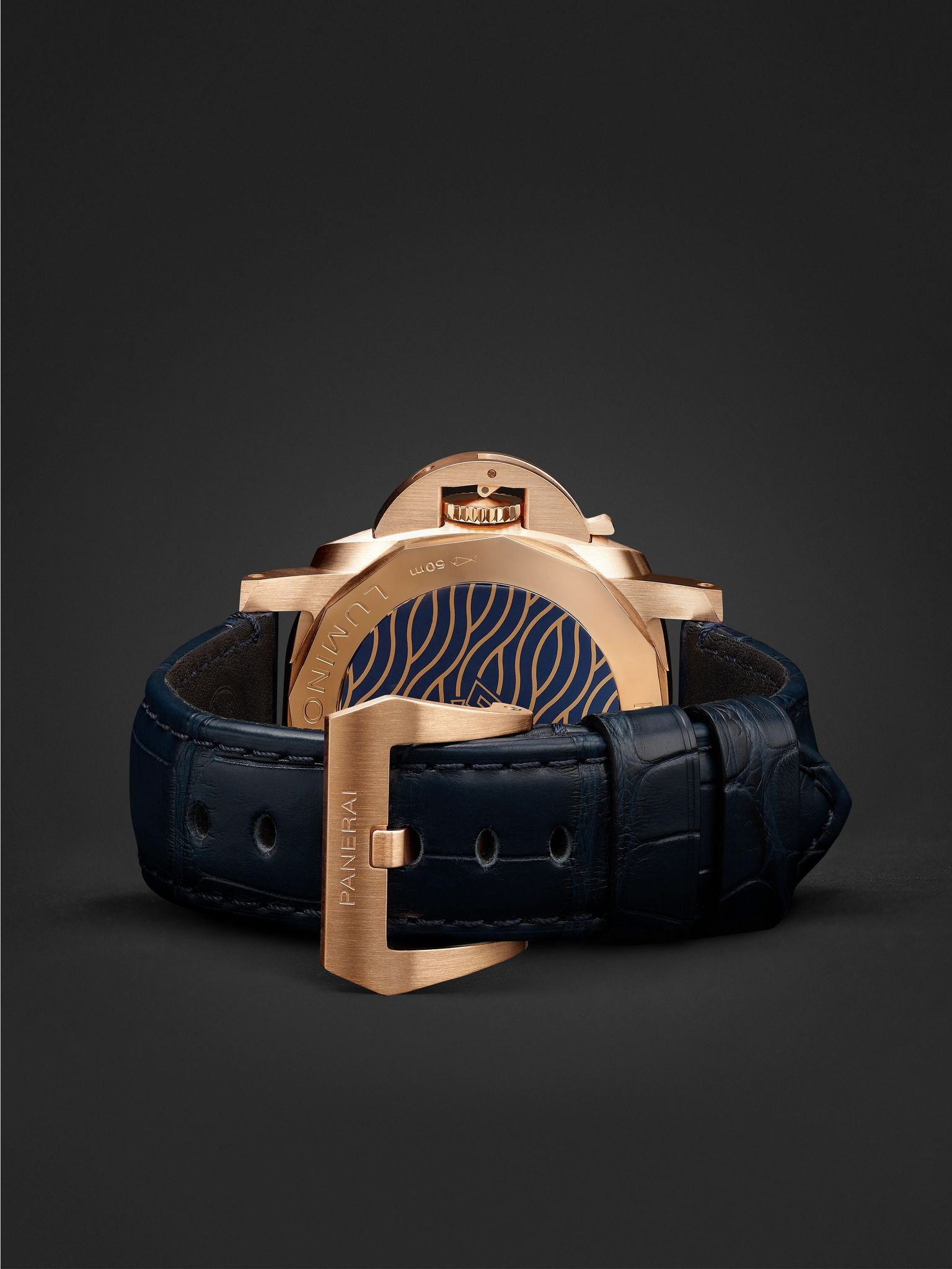 Luminor Chrono Automatic Chronograph 44mm Goldtech and Alligator Watch, Ref. No. PAM01111 Blue - 6