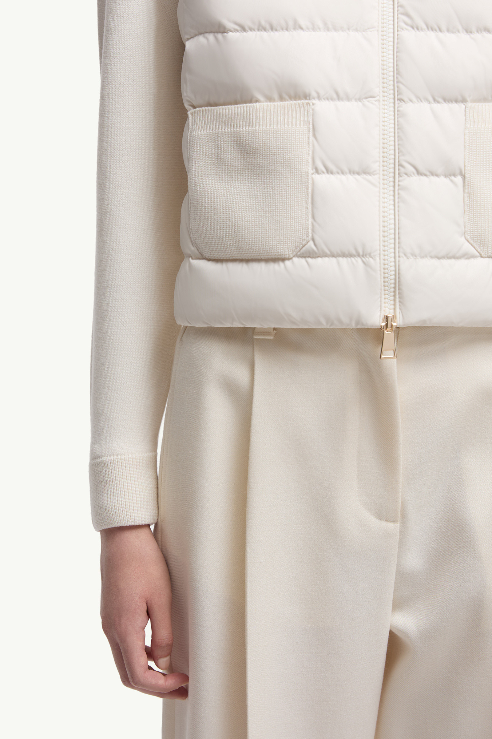 Padded Wool Zip-Up Cardigan - 6