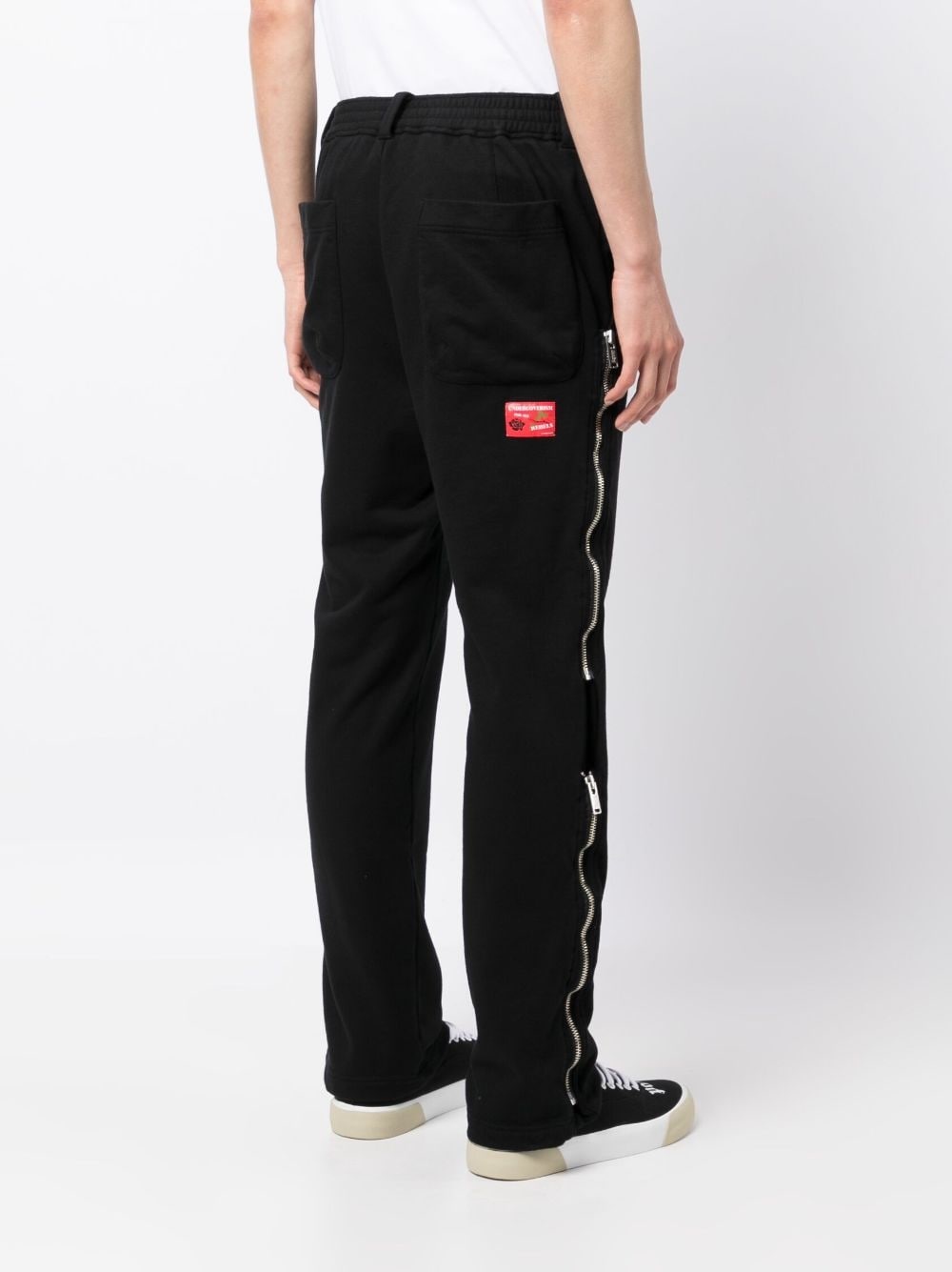 logo-patch straight-leg trousers - 4