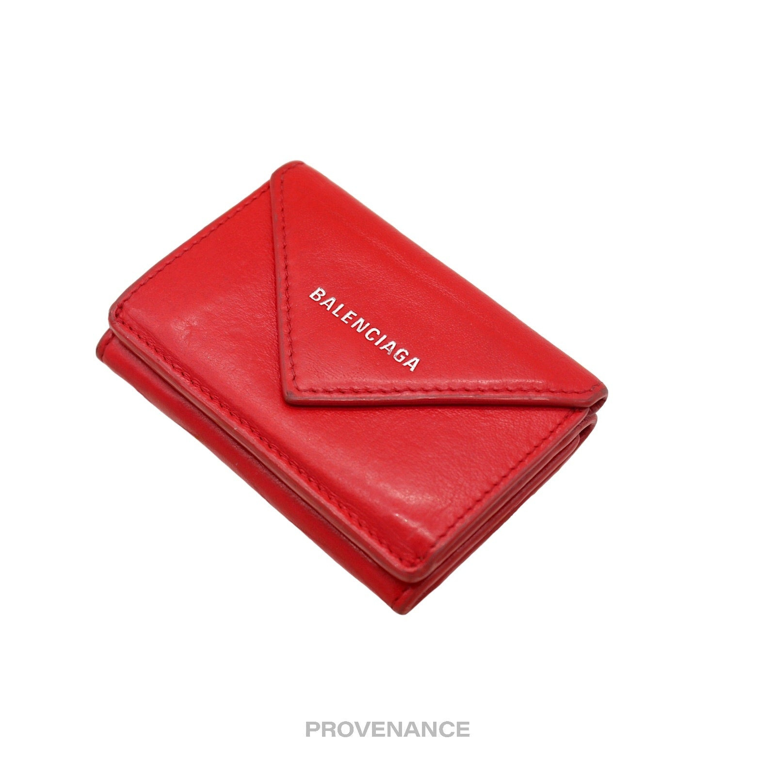 Balenciaga Papier Mini Wallet - Red Leather - 3