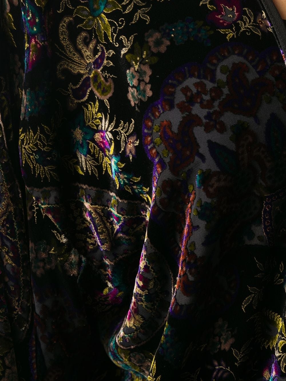 floral paisley print silk single-breasted coat - 5