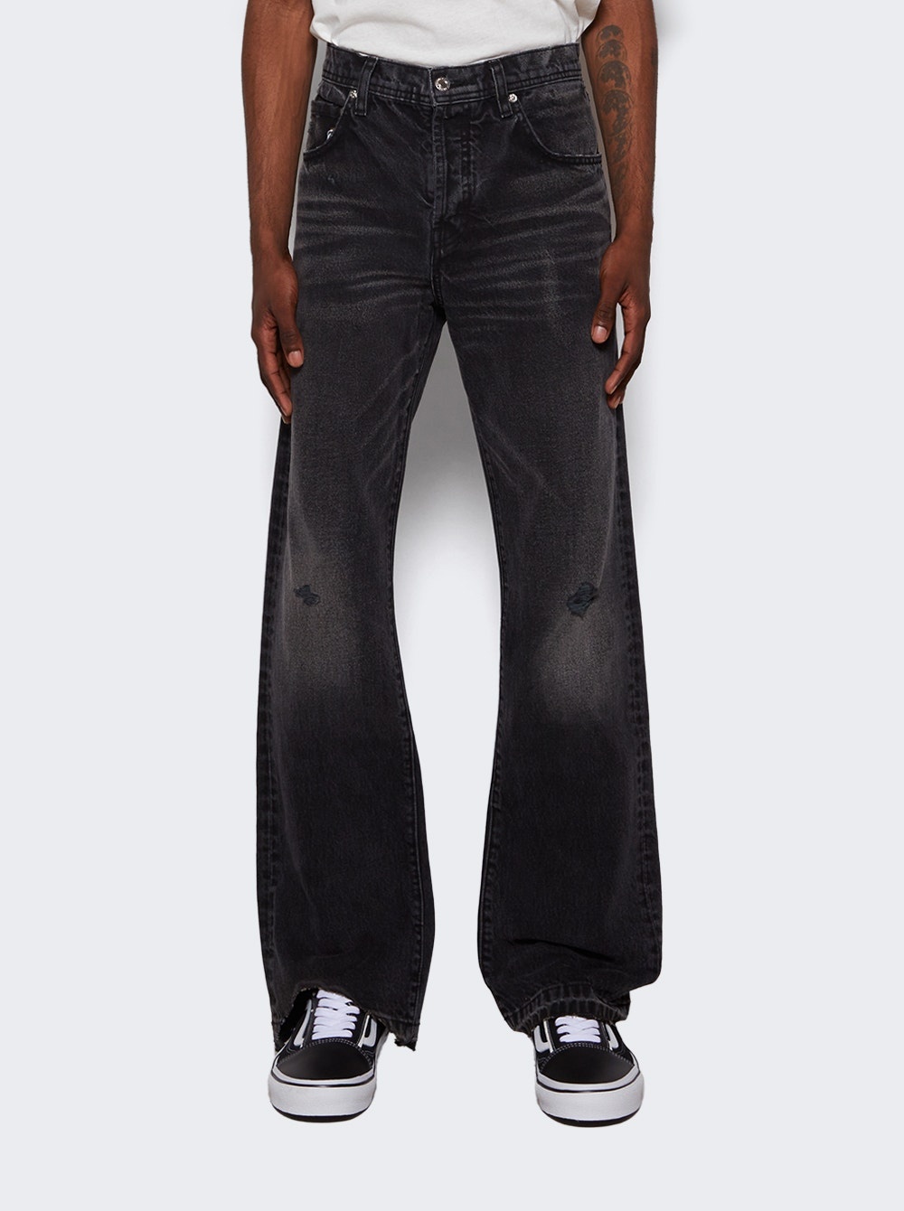 Burnt Flare Jeans Washed Black - 3