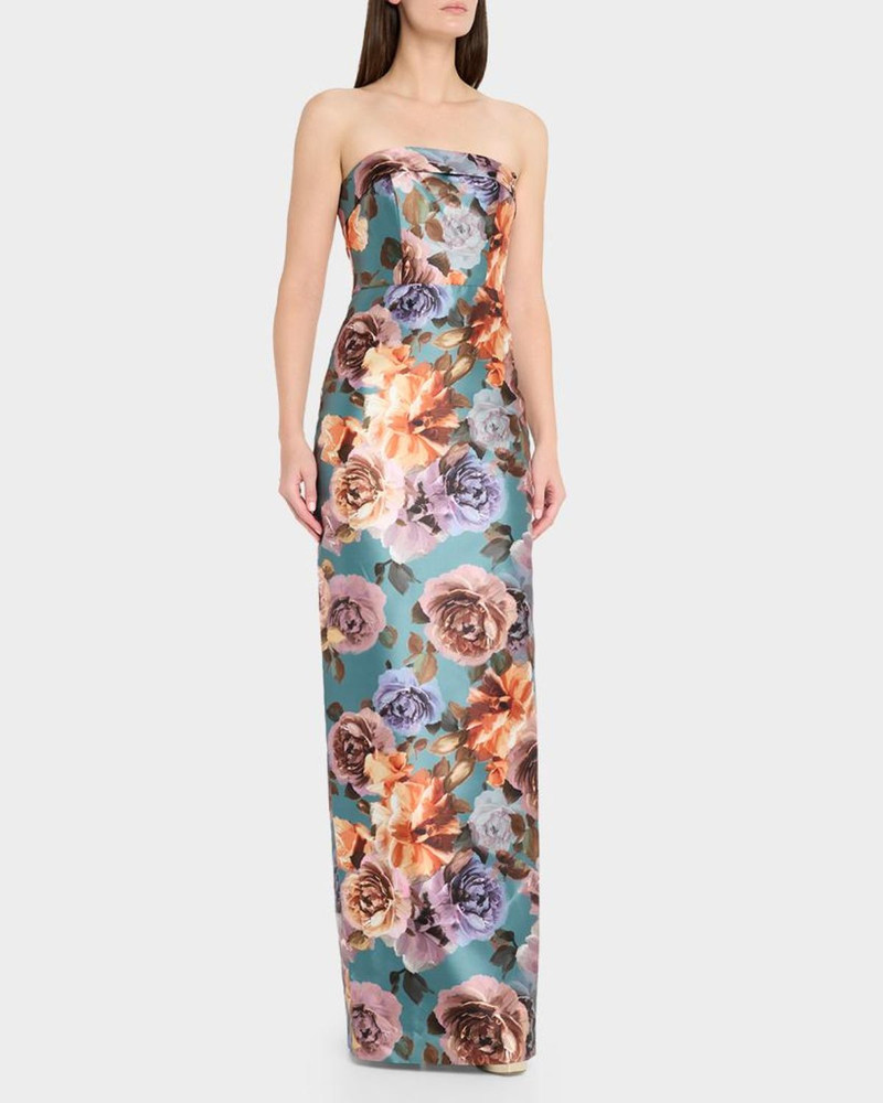 Cleo Strapless Floral-Print Column Gown 4