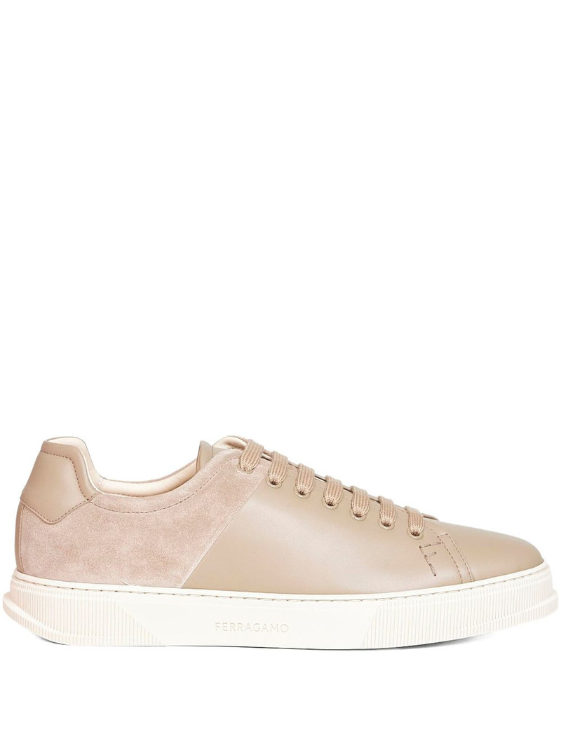 lace-up panelled trainers 1