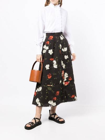 Erdem floral-print pleated skirt outlook