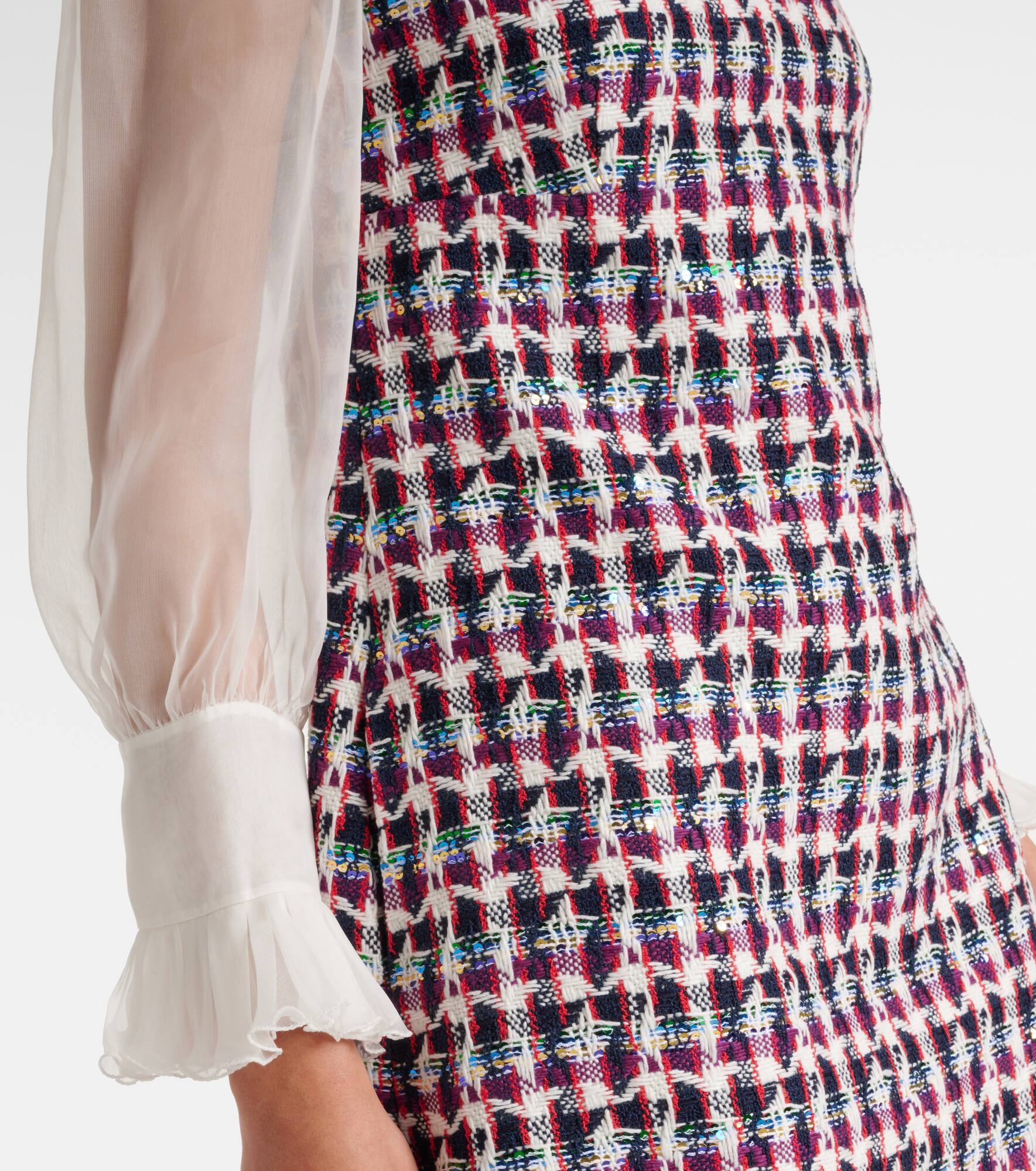 Embellished wool-blend tweed minidress - 5