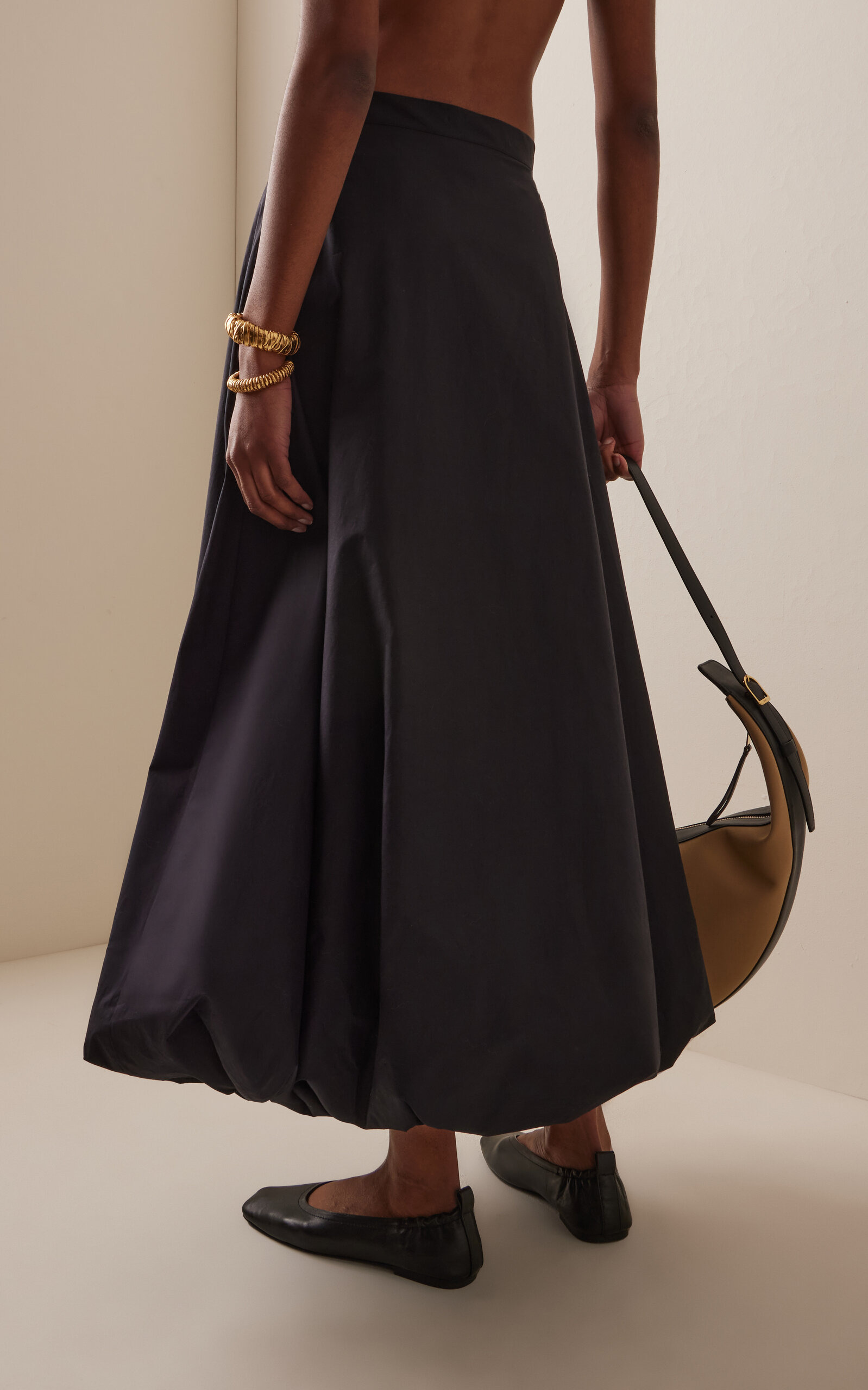 Aubrey Organic Cotton Bubble Maxi Skirt black - 4