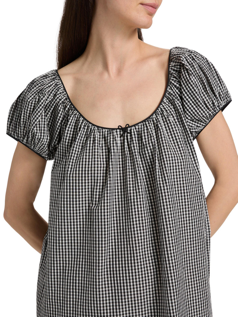 Women's Julia Cotton Minidress - Noir La Maddalena Gingham 6
