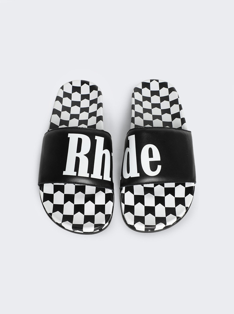 Checkered Slides Black And White 3