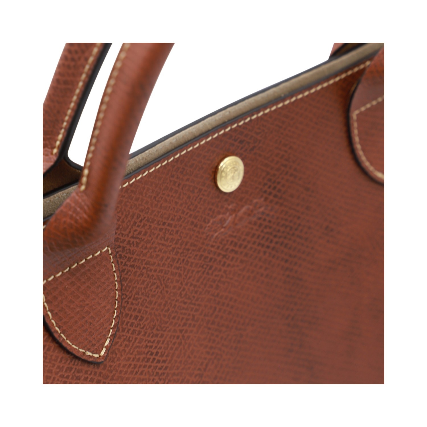 BROWN LEATHER XL EPURE TOTE BAG - 4