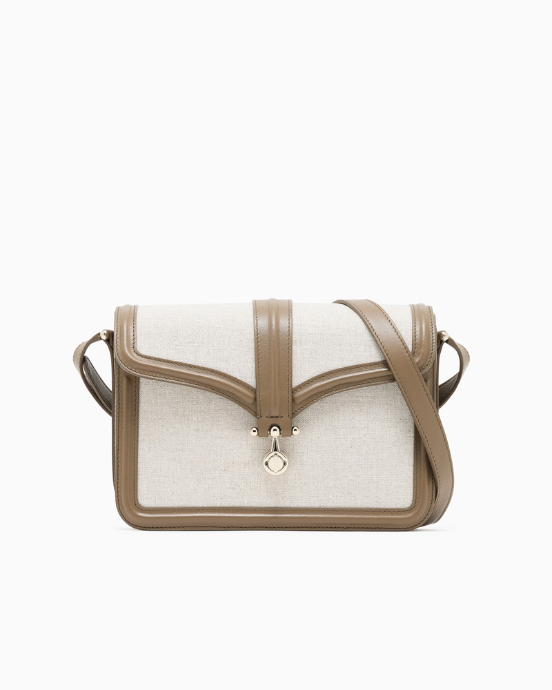 CROSSBODY BAG IN CANVAS AND SMOOTH LEATHER 1