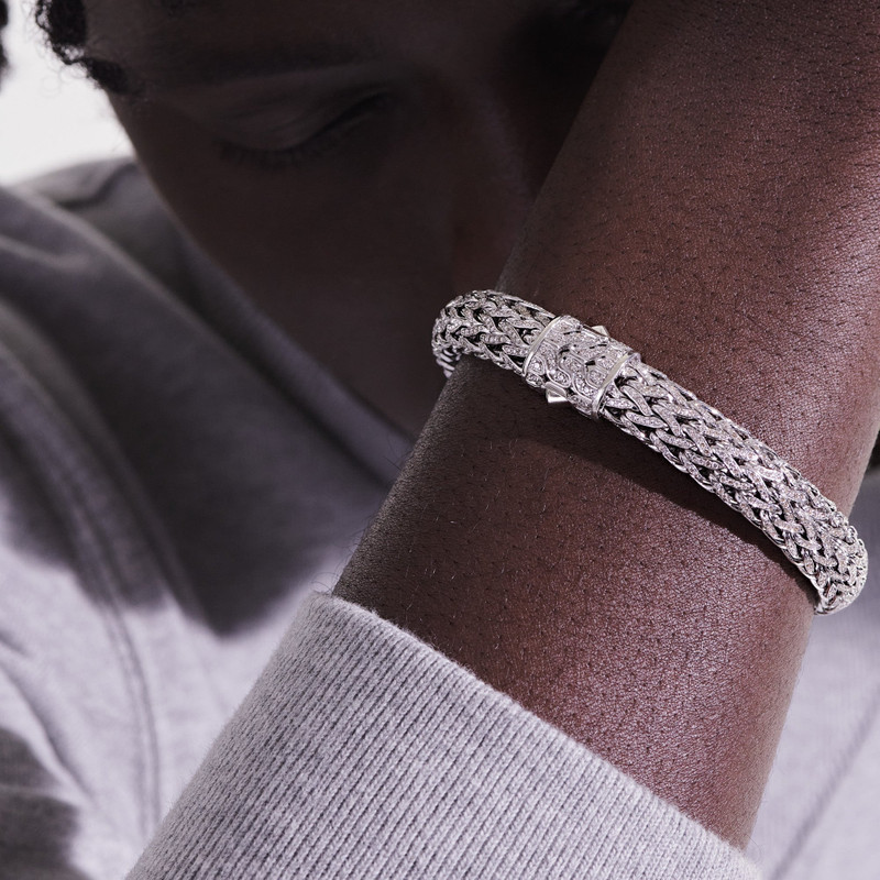Icon Bracelet, Sterling Silver, Diamonds, 10.5MM 6