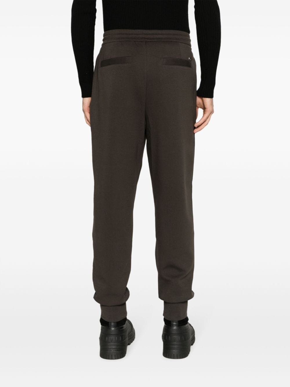 drawstring-waistband stretch-cotton track pants - 4