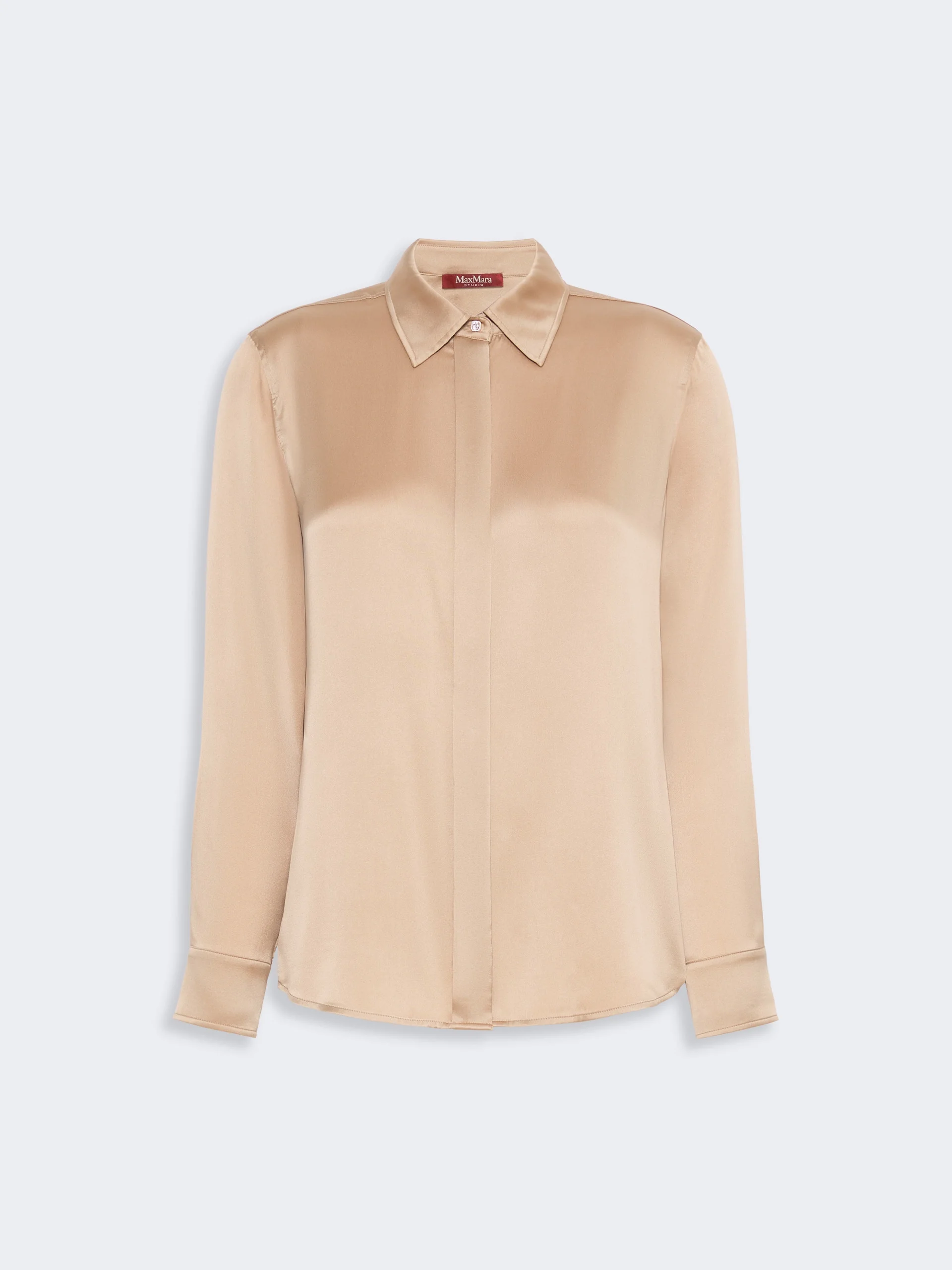 XERO Mannish silk satin shirt - CAMEL - 1