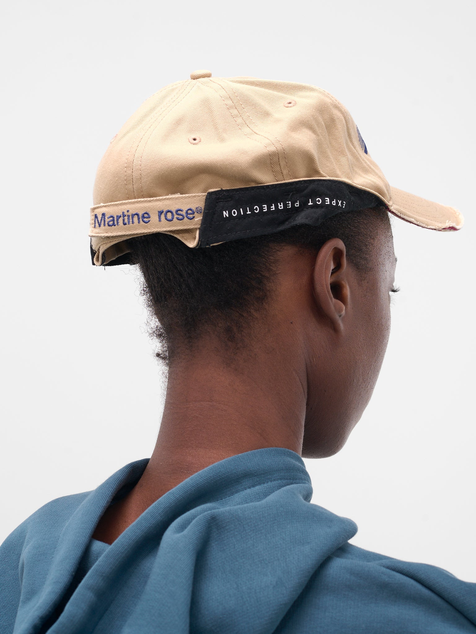 Beige Distressed Roll-Back Cap - 3