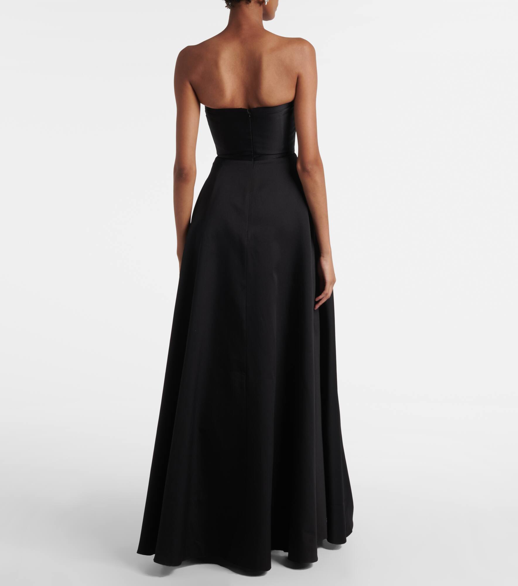 Pleated taffeta corset gown - 3