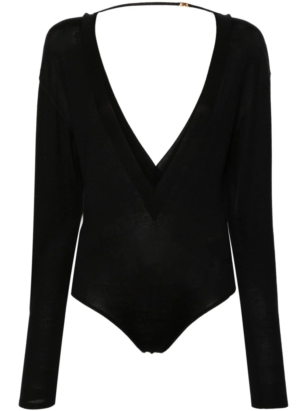 V-neck fine-knit bodysuit - 1