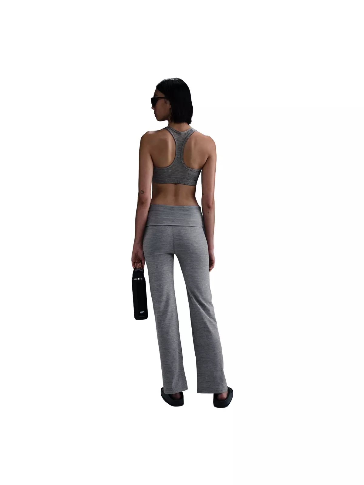 Women's One Dri-FIT High-Waisted Fold-Over Pants - Grey - 2