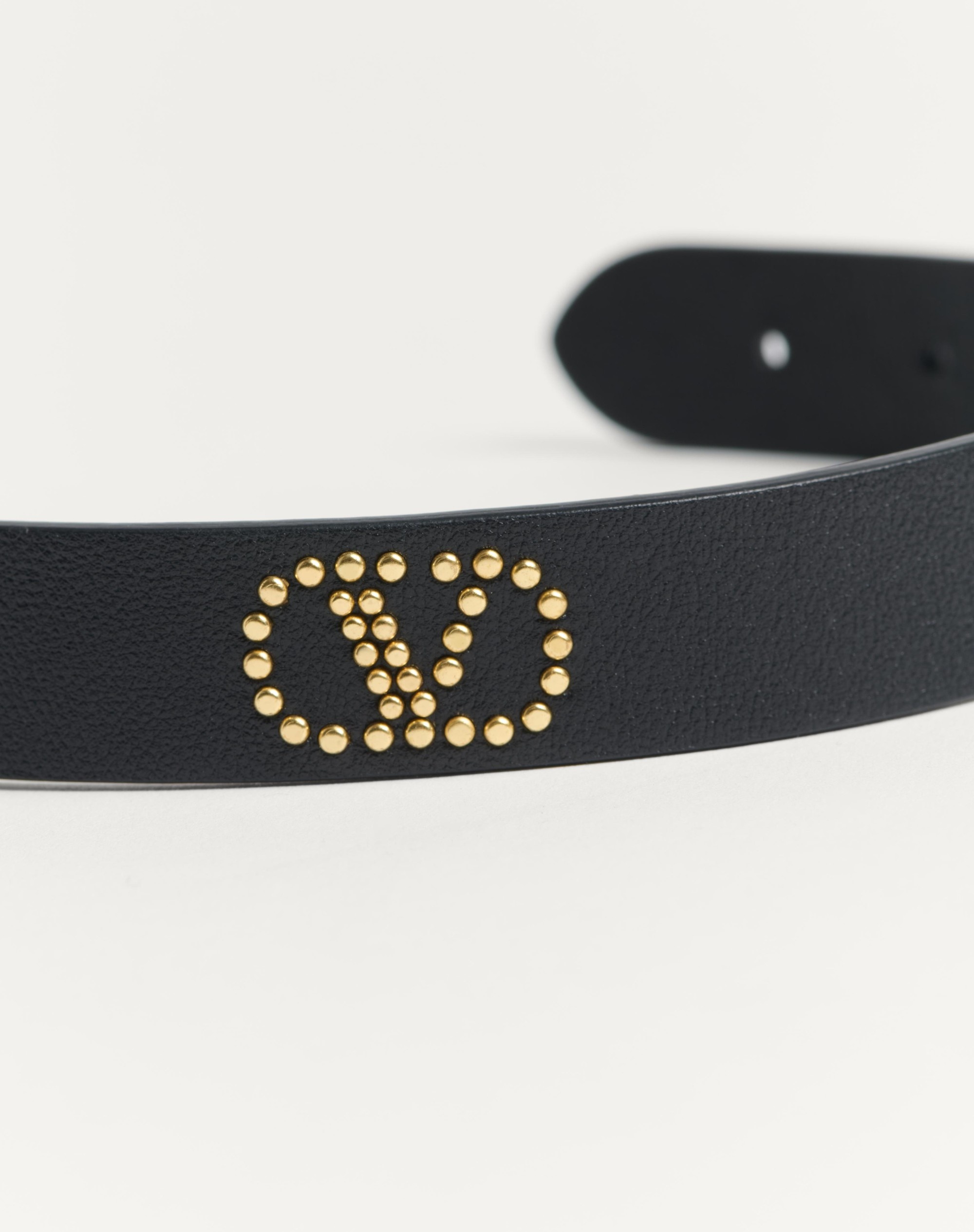 VALENTINO GARAVANI VLOGO SIGNATURE LEATHER AND METAL CHOKER - 5