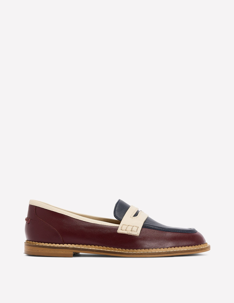 Nya Penny Loafers-Oxblood/Navy 1