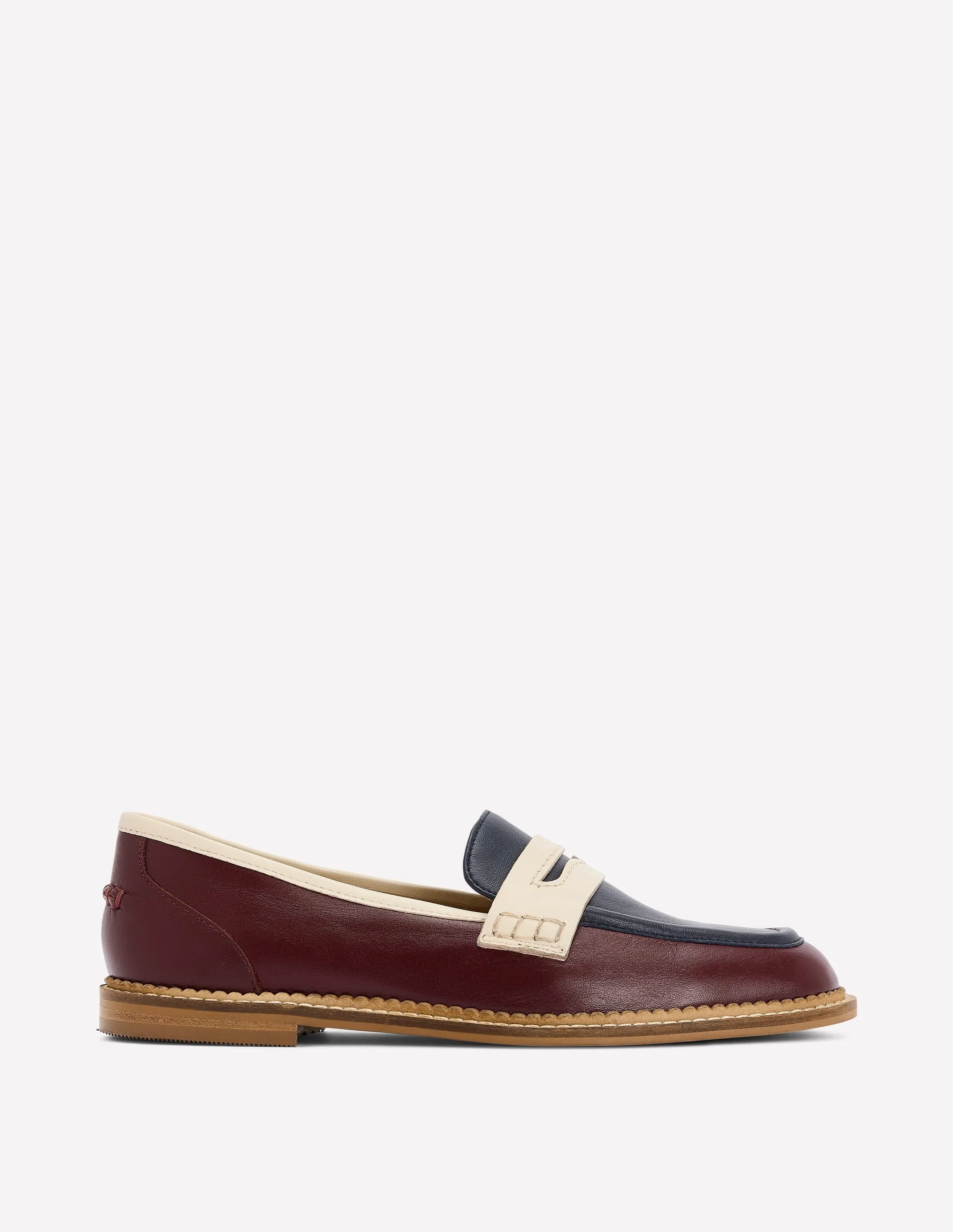 Nya Penny Loafers-Oxblood/Navy - 1